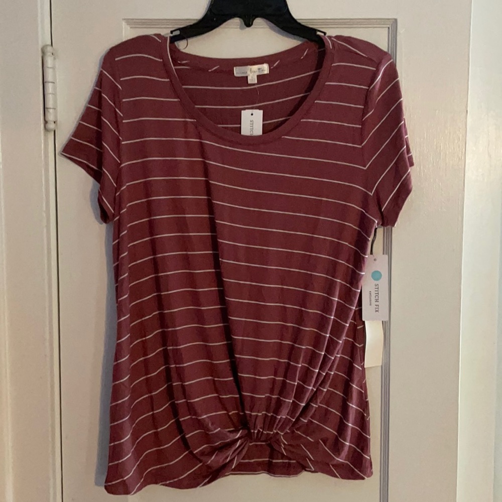 Short sleeve twist bottom top NWT